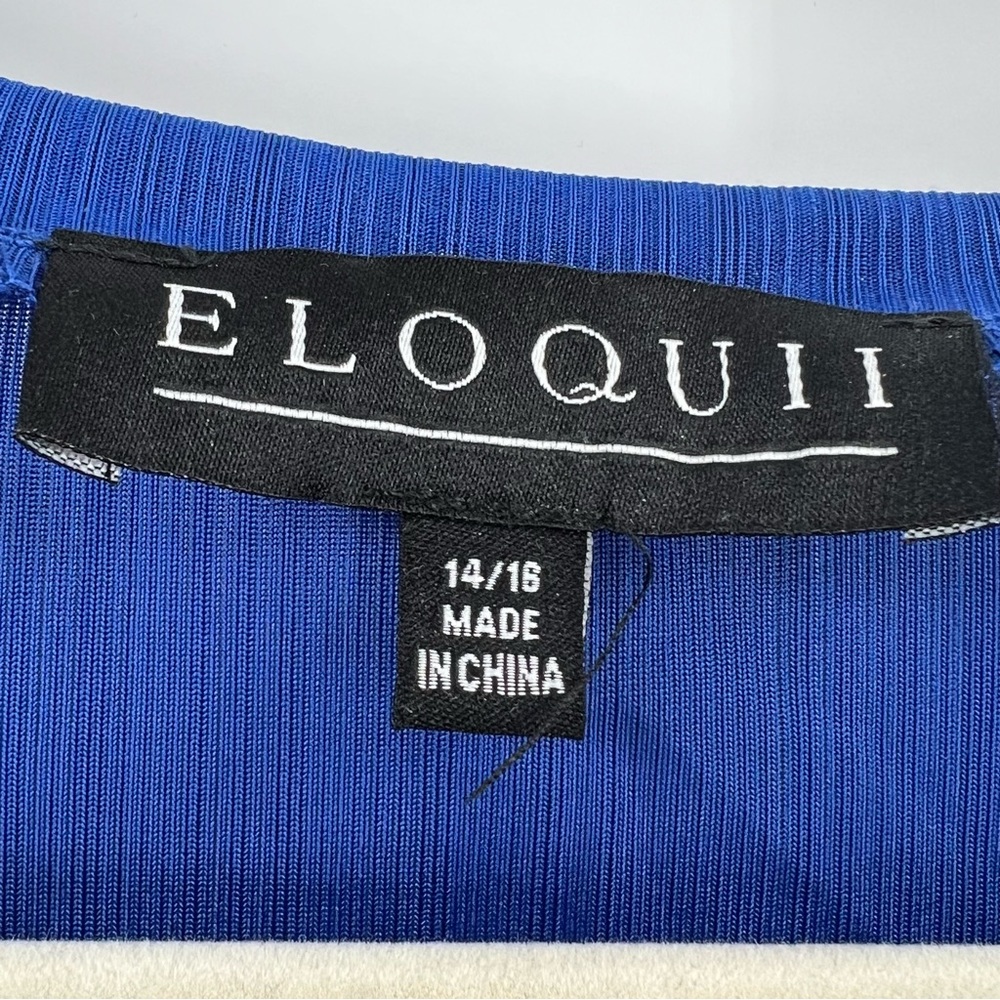Eloquii Blue Striped Blouson Side Tie Top size 14/16 - Picture 6 of 7